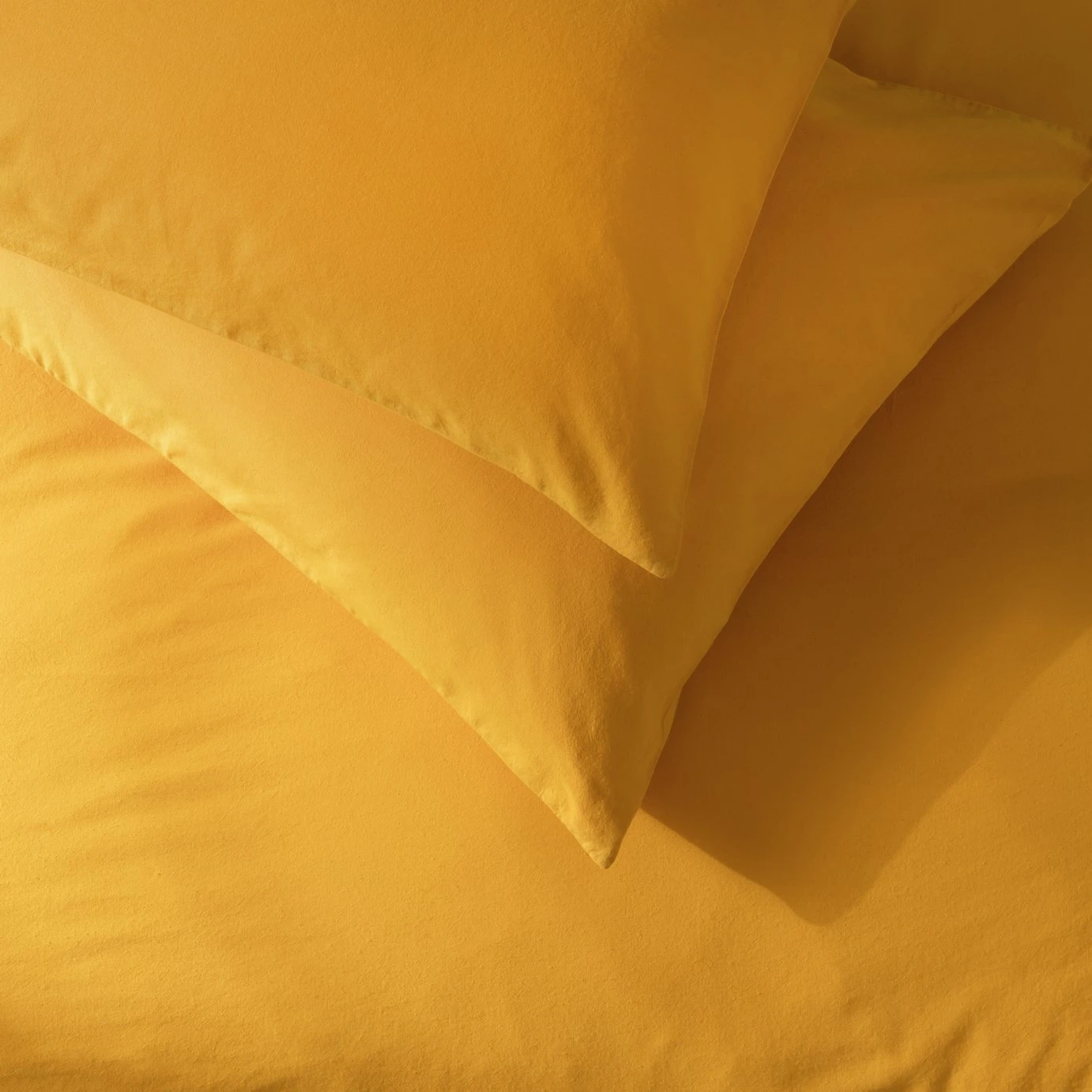 Habitat Stonewashed Cotton Plain Mustard Bedding Set -Double 9 Habitat Stonewashed Cotton Plain Mustard Bedding Set -Double - Image 7