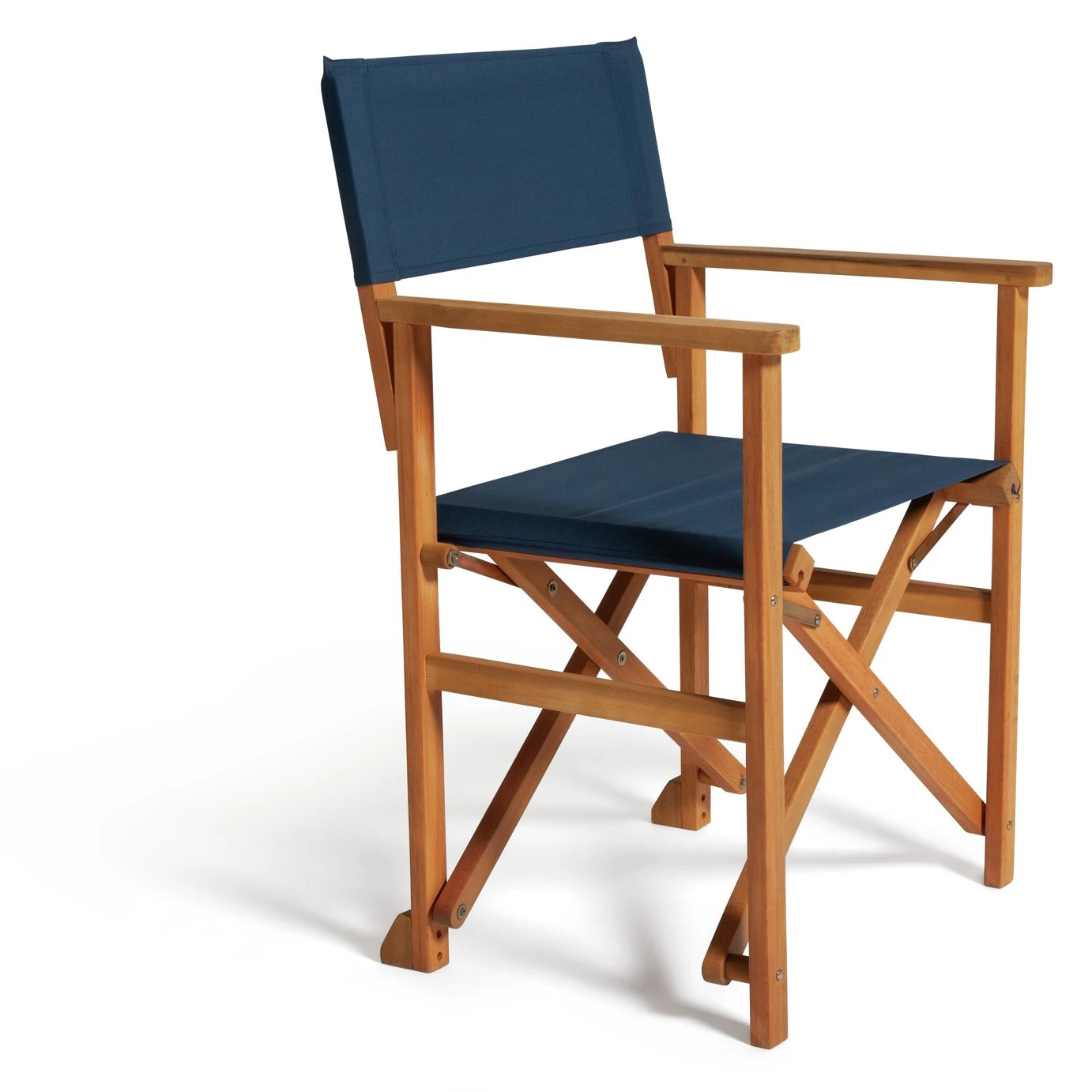 Habitat Folding Wooden Director Chair - Blue 6 Habitat Folding Wooden Director Chair - Blue - Image 4