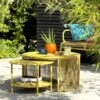 Habitat Ipanema Metal Garden Coffee Table - Yellow -Bedding Promotion Store 9197495 R Z001A