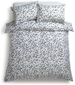 Habitat Cotton Dot Penny White & Black Bedding Set - Single -Bedding Promotion Store 9199747 R Z002A