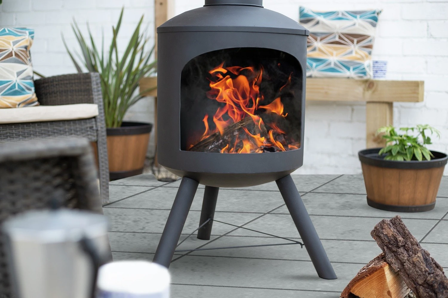 La Hacienda Contemporary Steel Chiminea 3 La Hacienda Contemporary Steel Chiminea