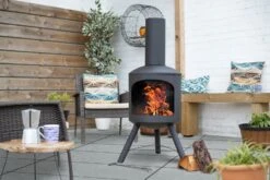 La Hacienda Contemporary Steel Chiminea 12 La Hacienda Contemporary Steel Chiminea -Bedding Promotion Store 9207811 R Z003A