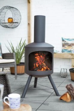 La Hacienda Contemporary Steel Chiminea 13 La Hacienda Contemporary Steel Chiminea -Bedding Promotion Store 9207811 R Z004A