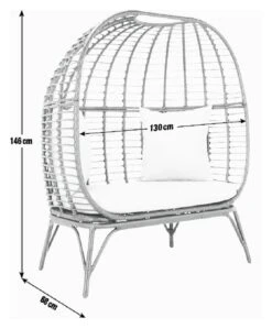 Habitat Kora 2 Seater Egg Bench - Black -Bedding Promotion Store 9210822 R E001