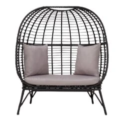 Habitat Kora 2 Seater Egg Bench - Black -Bedding Promotion Store 9210822 R Z002A