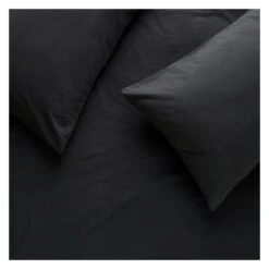Habitat Washed Plain Charcoal Fitted Sheet - Double -Bedding Promotion Store 9230280 R Z002A