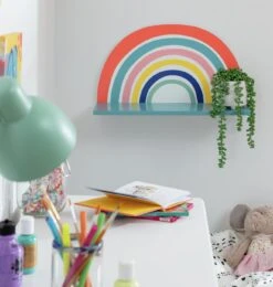 Habitat MDF Rainbow Wall Shelf - Multicoloured