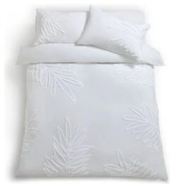 Habitat Cotton Tufted Leaf White Bedding Set - Double -Bedding Promotion Store 9328587 R Z002A