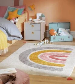 Habitat Kids Rainbow Tufted Flatweave Cotton Rug -120x170cm -Bedding Promotion Store 9338302 R Z001C