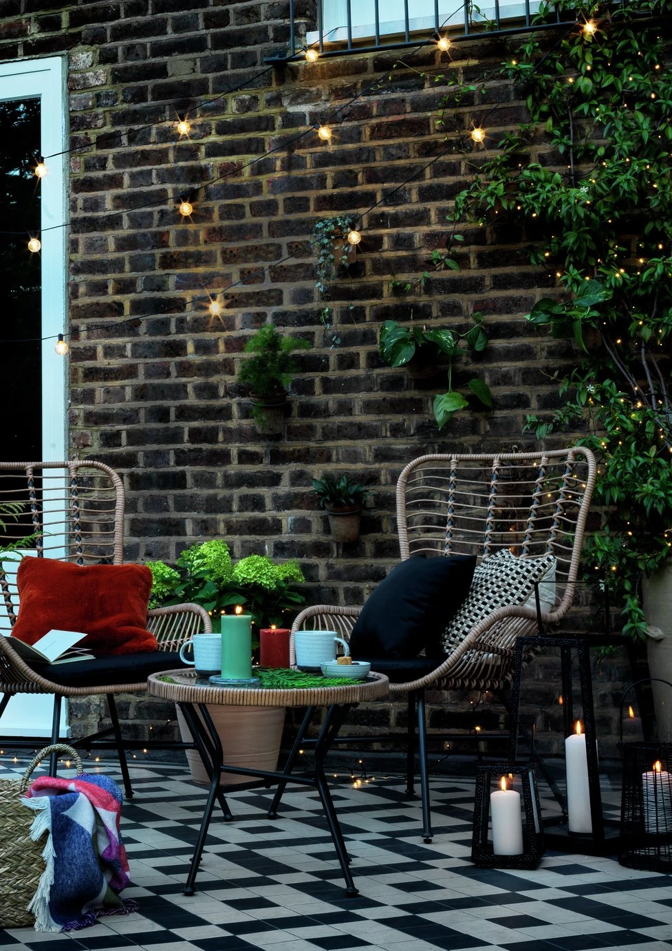 Habitat 2 Seater Bamboo Garden Bistro Set - Natural 8 Habitat 2 Seater Bamboo Garden Bistro Set - Natural - Image 7