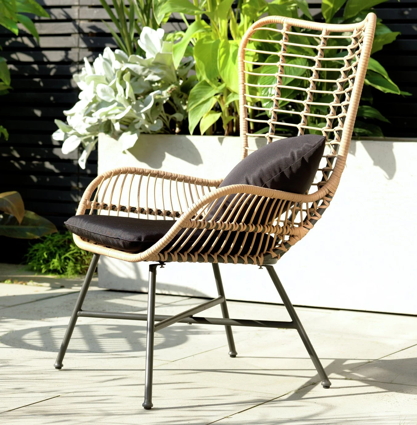 Habitat 2 Seater Bamboo Garden Bistro Set - Natural 10 Habitat 2 Seater Bamboo Garden Bistro Set - Natural - Image 9