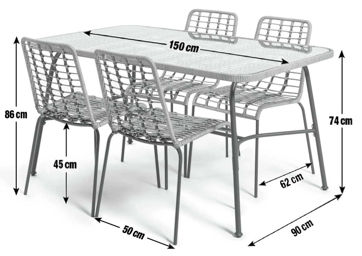 Habitat 4 Seater Bamboo Patio Set 5 Habitat 4 Seater Bamboo Patio Set - Image 3