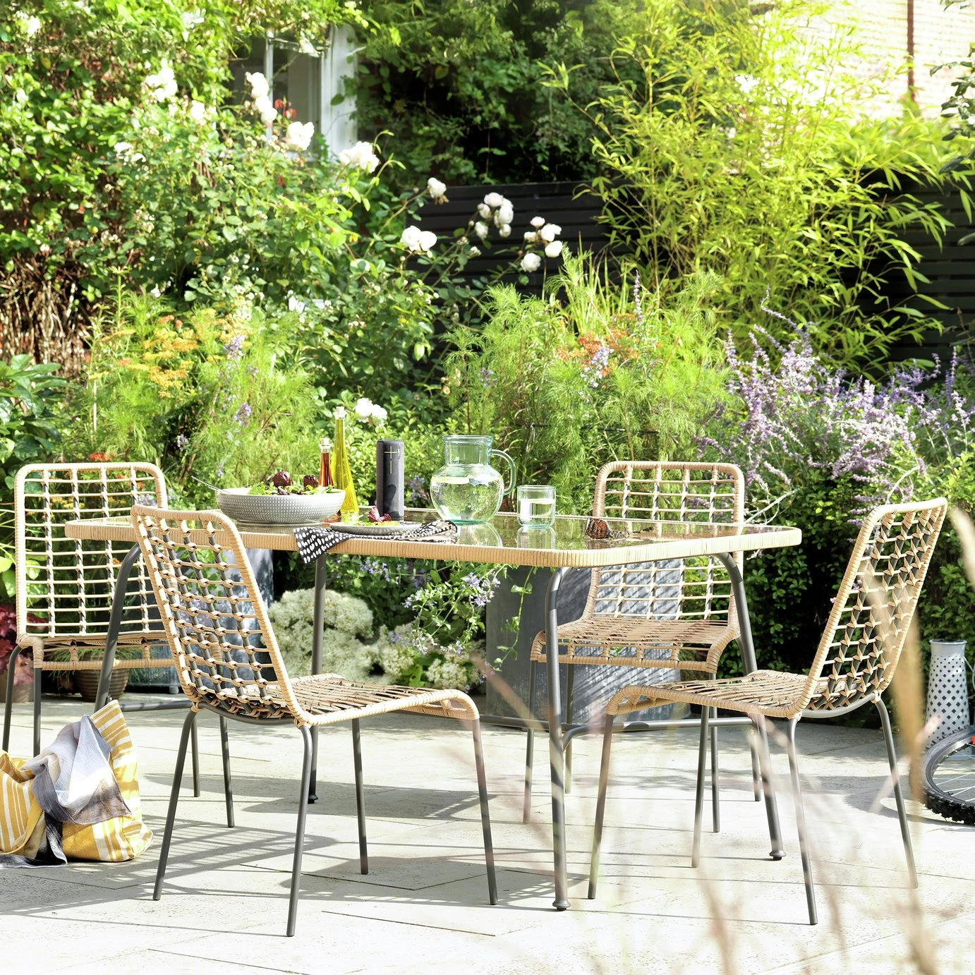 Habitat 4 Seater Bamboo Patio Set 3 Habitat 4 Seater Bamboo Patio Set