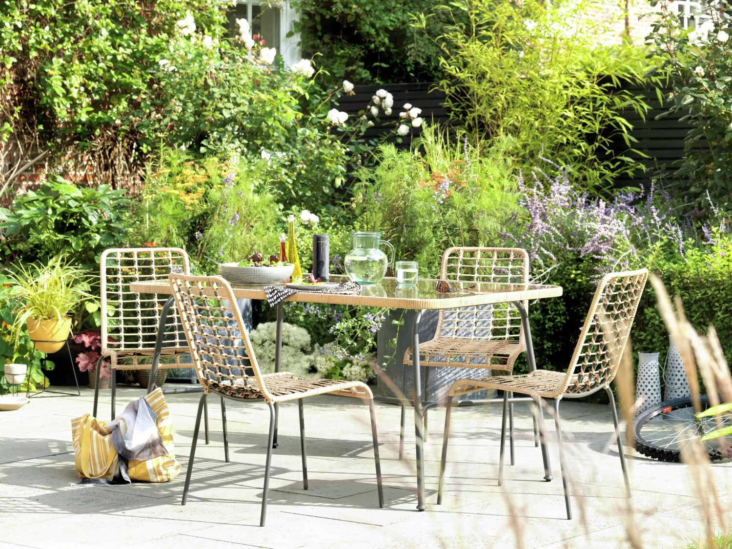 Habitat 4 Seater Bamboo Patio Set 4 Habitat 4 Seater Bamboo Patio Set - Image 2