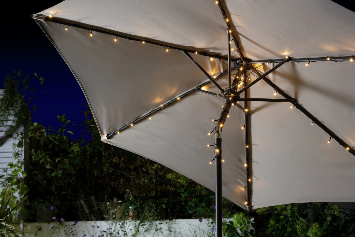 Garden By Sainsbury's Warm White Parasol Solar String Lights 3 Garden By Sainsbury's Warm White Parasol Solar String Lights