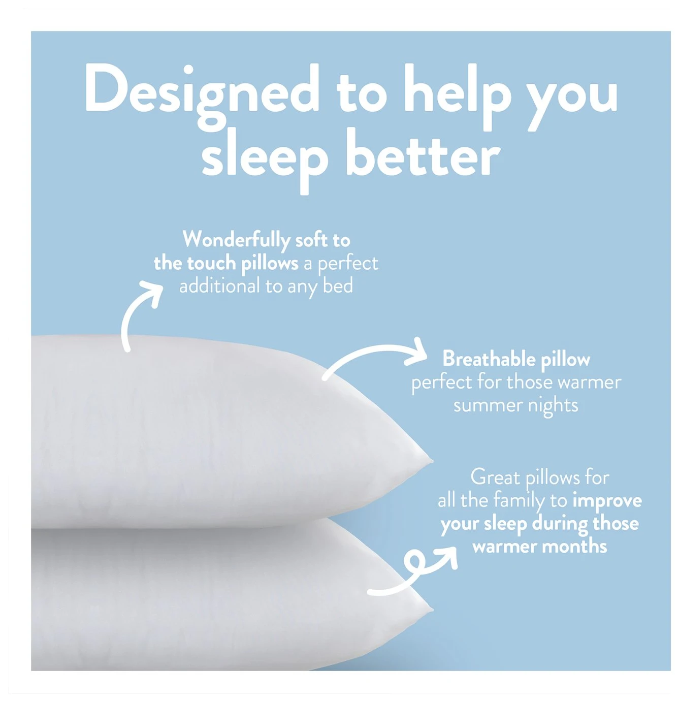 Slumberdown Summer Cool Medium Support Pillow - 2 Pack 6 Slumberdown Summer Cool Medium Support Pillow - 2 Pack - Image 5