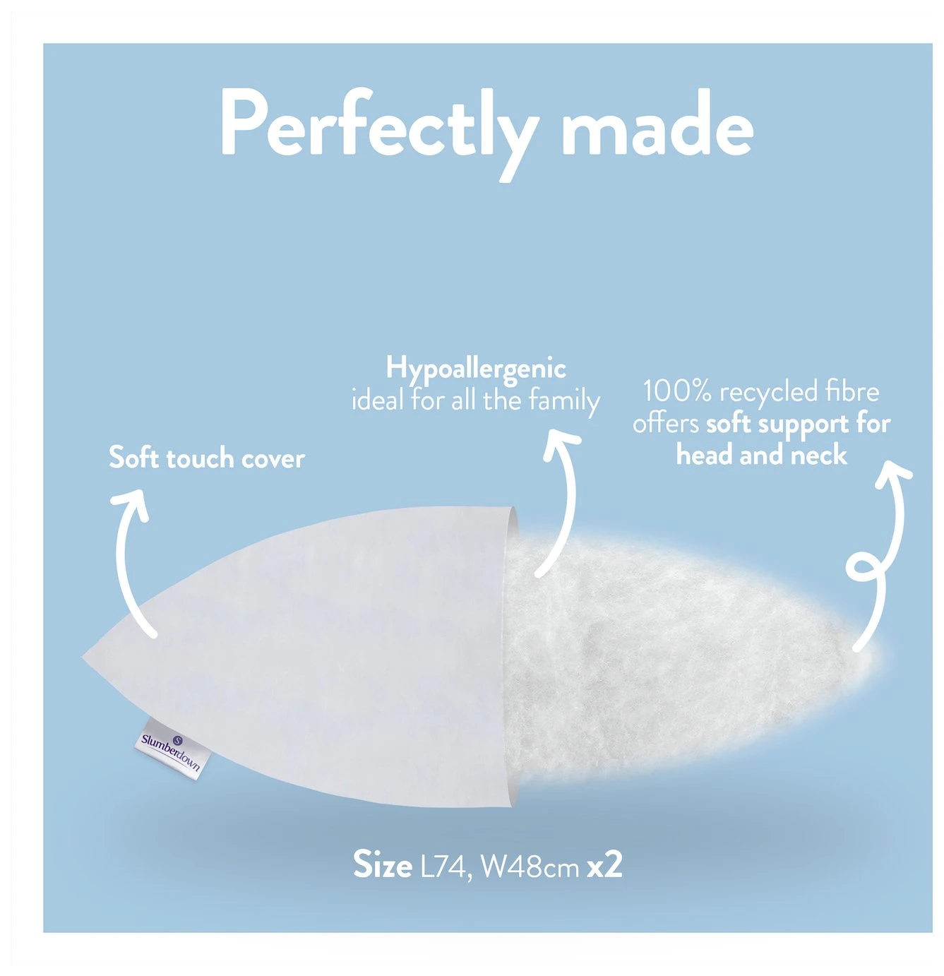 Slumberdown Summer Cool Medium Support Pillow - 2 Pack 7 Slumberdown Summer Cool Medium Support Pillow - 2 Pack - Image 6