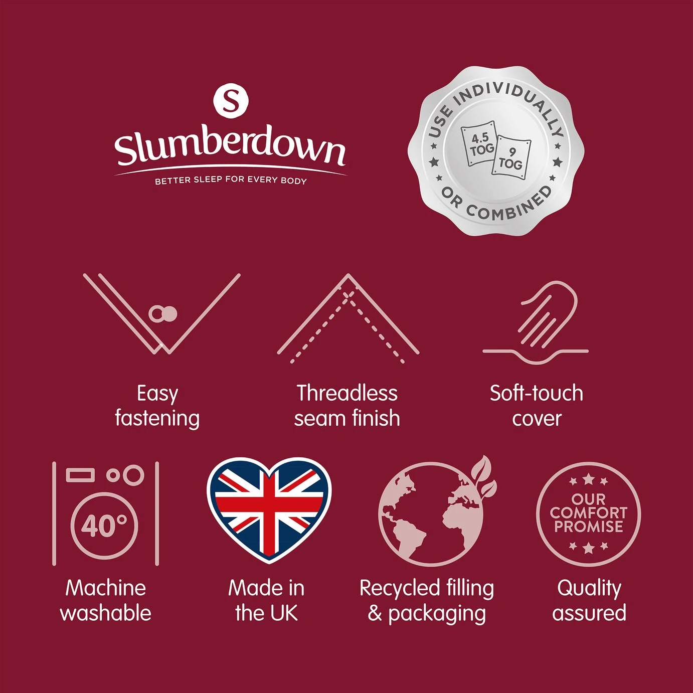 Slumberdown All Seasons 4.5 Tog Duvet - Single 16 Slumberdown All Seasons 4.5 Tog Duvet - Single - Image 14