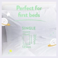 Slumberdown Anti Bacterial 4.5 Tog Kids Duvet - Single -Bedding Promotion Store 9379392 R Z012A