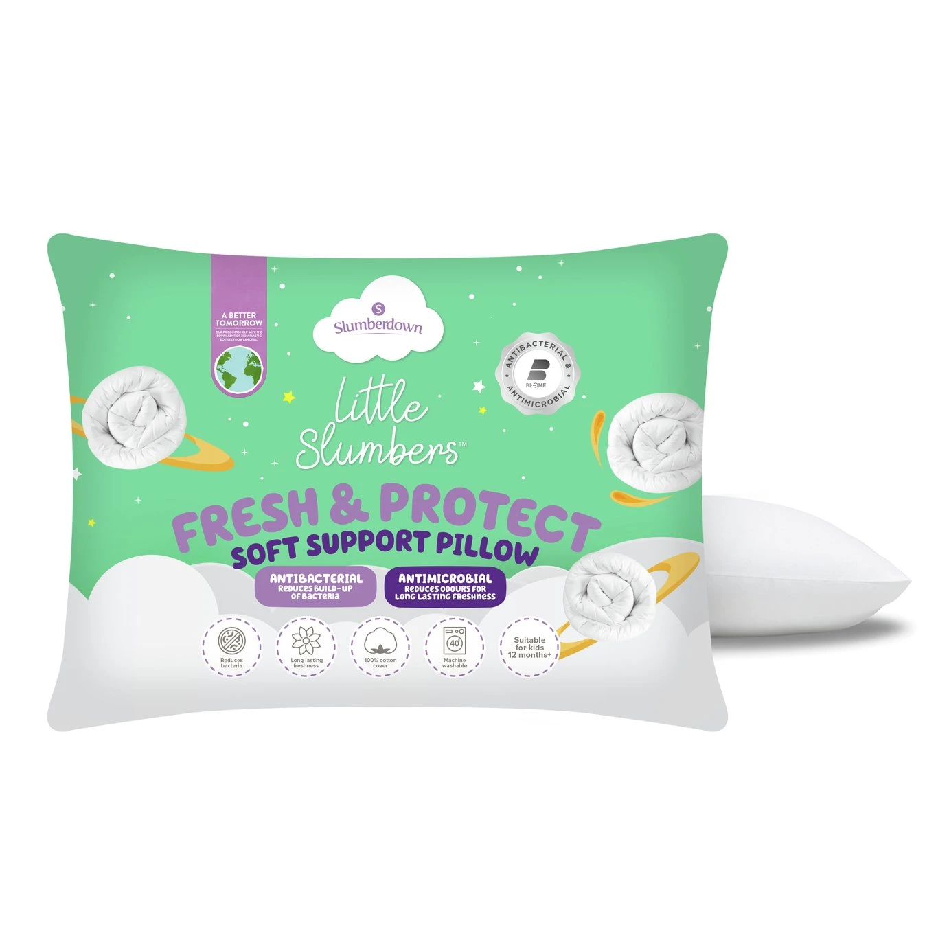 Slumberdown Anti Bacterial Soft Support Pillow - Toddler 3 Slumberdown Anti Bacterial Soft Support Pillow - Toddler