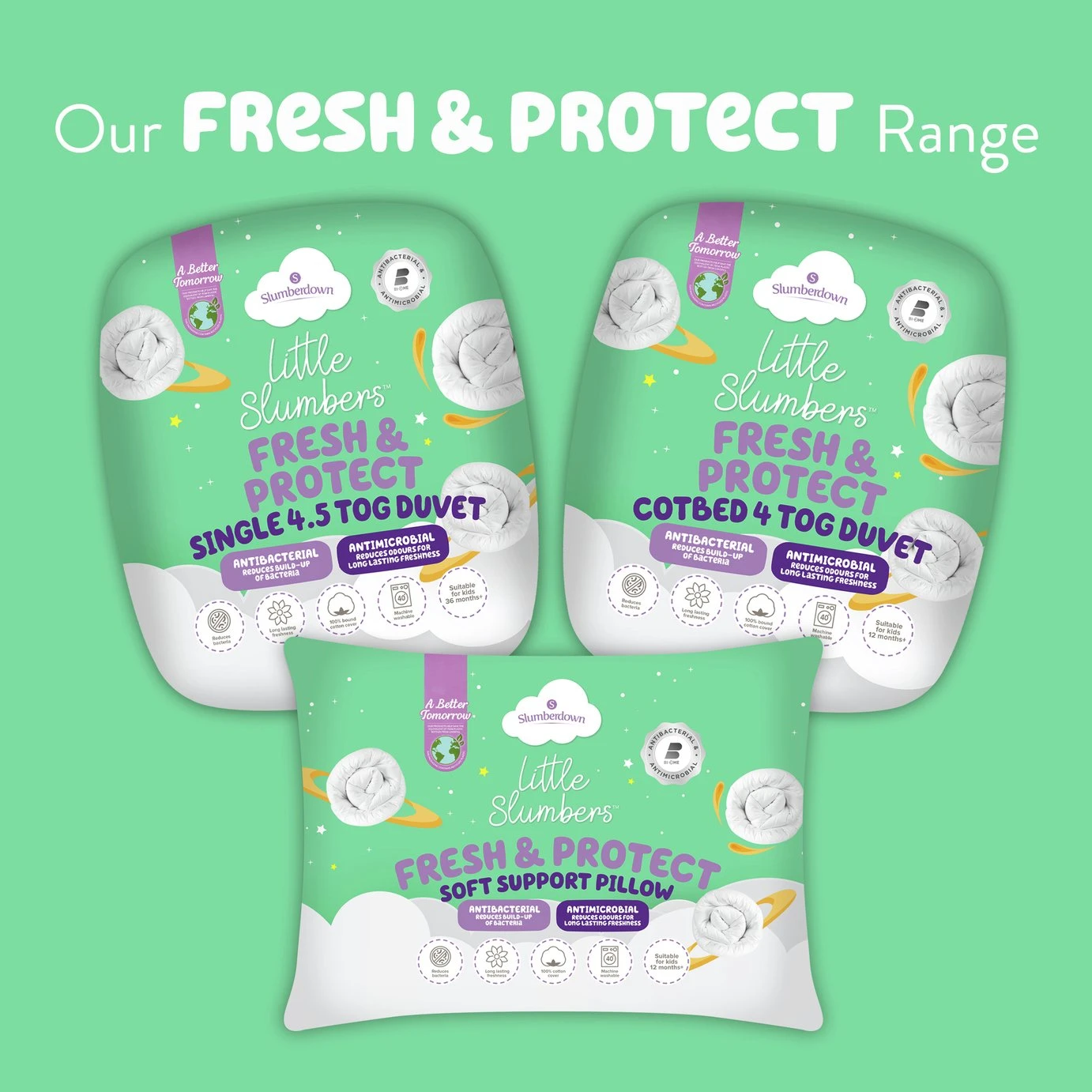 Slumberdown Anti Bacterial Soft Support Pillow - Toddler 18 Slumberdown Anti Bacterial Soft Support Pillow - Toddler - Image 16