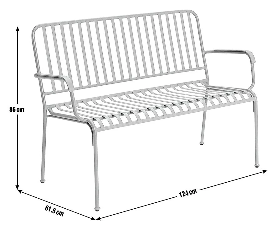 Habitat Indu 2 Seater Metal Bench - Black 5 Habitat Indu 2 Seater Metal Bench - Black - Image 3