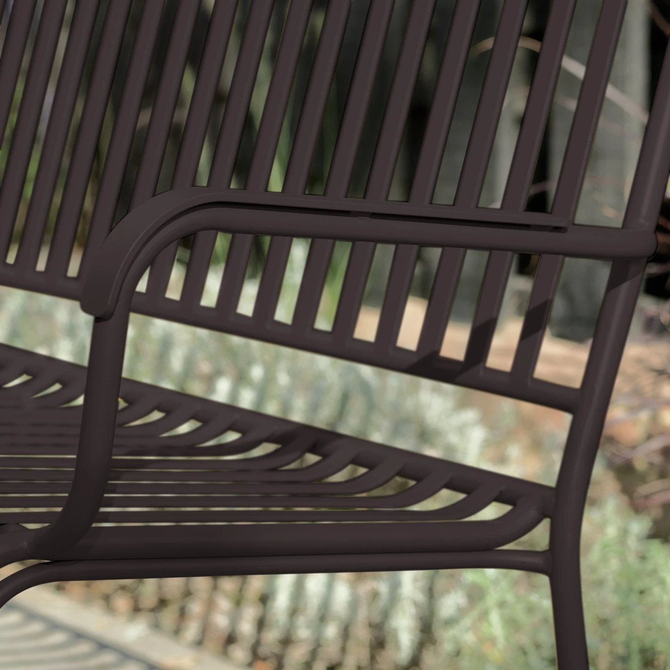 Habitat Indu 2 Seater Metal Bench - Black 7 Habitat Indu 2 Seater Metal Bench - Black - Image 5