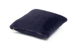 Habitat Plain Faux Fur Cushion - Navy - 43x43cm -Bedding Promotion Store 9393804 R Z003A