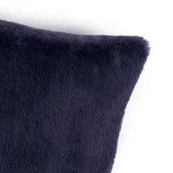 Habitat Plain Faux Fur Cushion - Navy - 43x43cm -Bedding Promotion Store 9393804 R Z005A