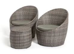 Habitat 2 Seater Wicker Garden Barrel Bistro Set - Grey