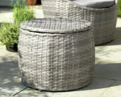 Habitat 2 Seater Wicker Garden Barrel Bistro Set - Grey -Bedding Promotion Store 9401088 R Z003C