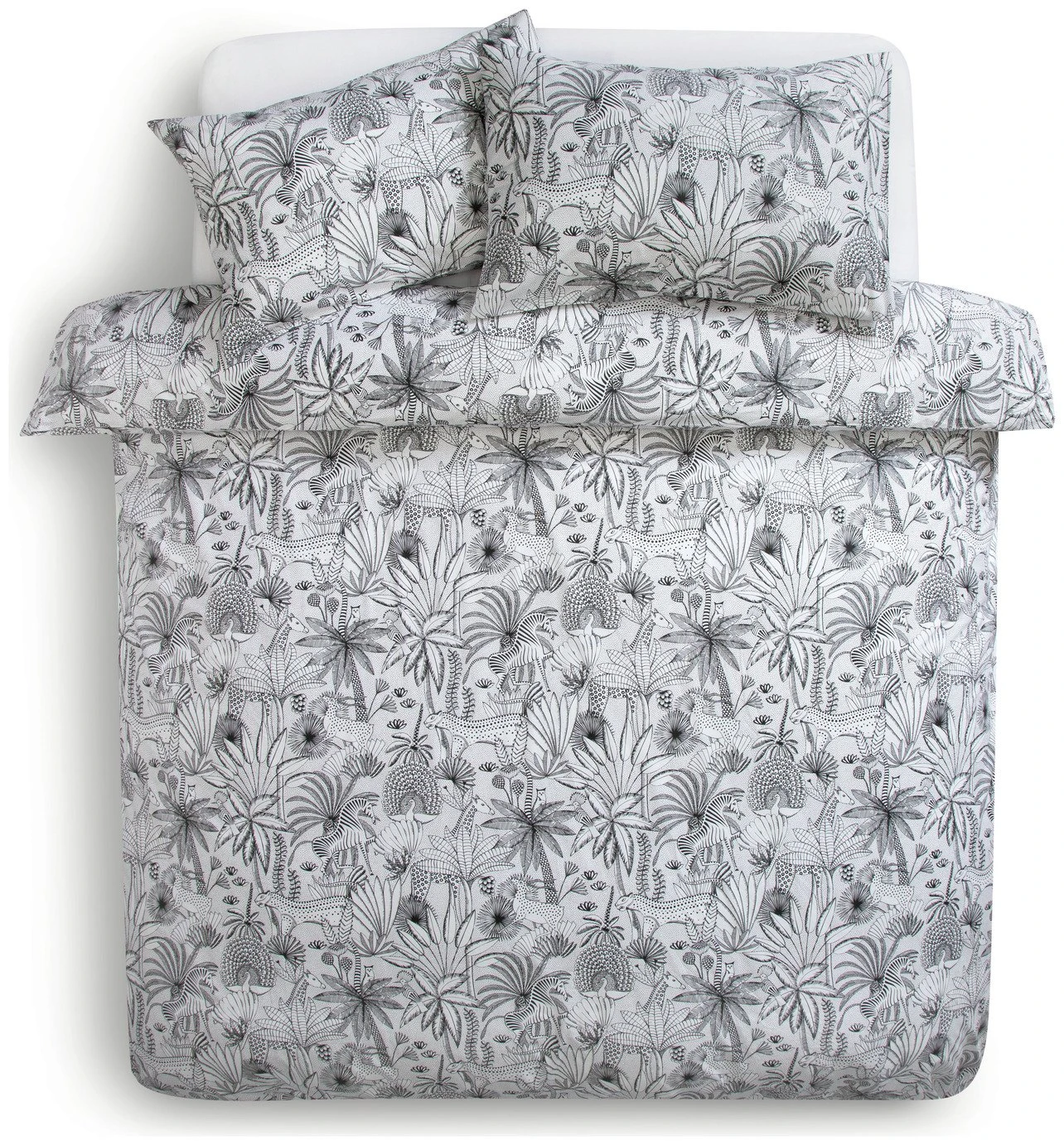 Habitat Cotton Jungle Black & White Bedding Set - Single 5 Habitat Cotton Jungle Black & White Bedding Set - Single - Image 3