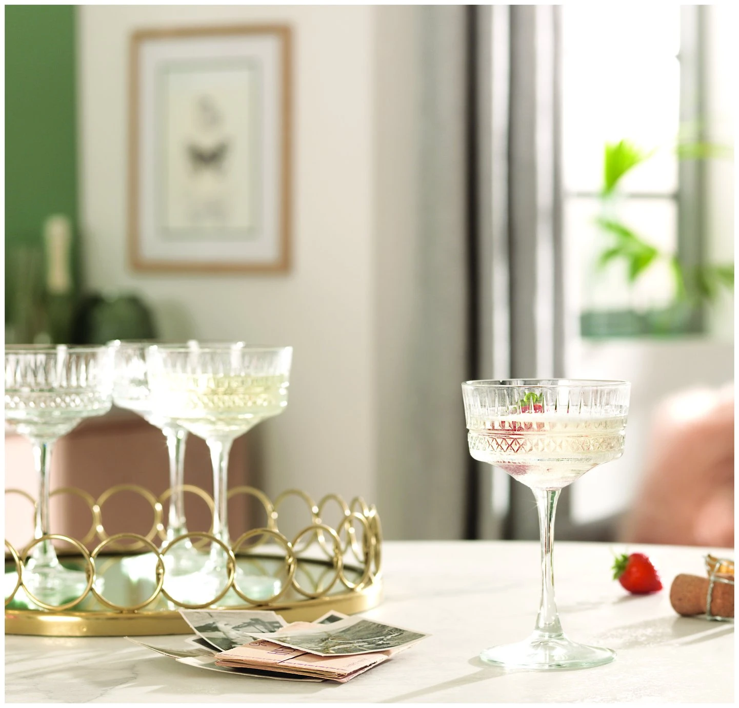 Habitat Pressed Set Of 4 Champagne Coupe Glasses 9 Habitat Pressed Set Of 4 Champagne Coupe Glasses - Image 7