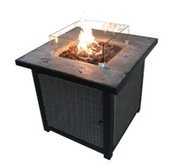 Teamson Home HF25601BA UK Gas Fire Pit With Cover -Bedding Promotion Store 9410196 R Z004A