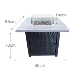 Teamson Home HF34501BA UK Gas Fire Pit With Cover 9 Teamson Home HF34501BA UK Gas Fire Pit With Cover -Bedding Promotion Store 9410206 R Z003A