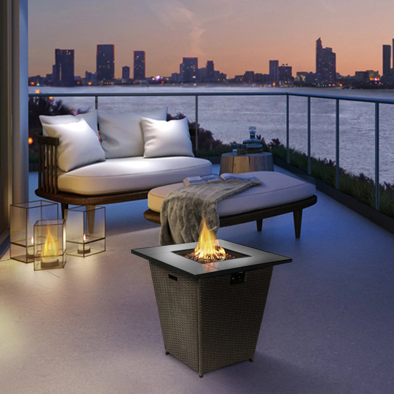 Teamson Home HF30200AA UK Gas Fire Pit With Cover 4 Teamson Home HF30200AA UK Gas Fire Pit With Cover - Image 2