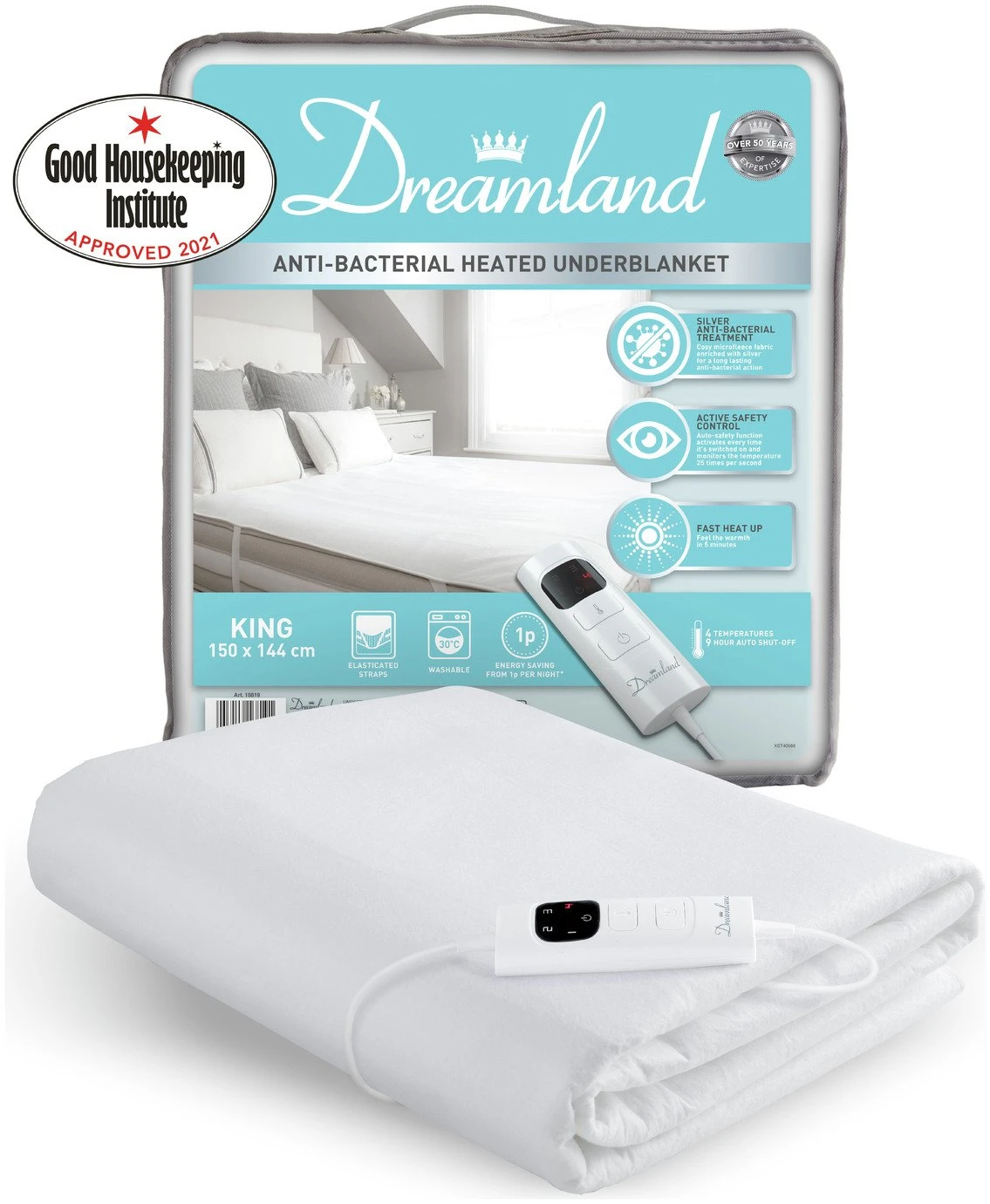Dreamland Antibacterial Heated Underblanket - Kingsize 11 Dreamland Antibacterial Heated Underblanket - Kingsize - Image 9