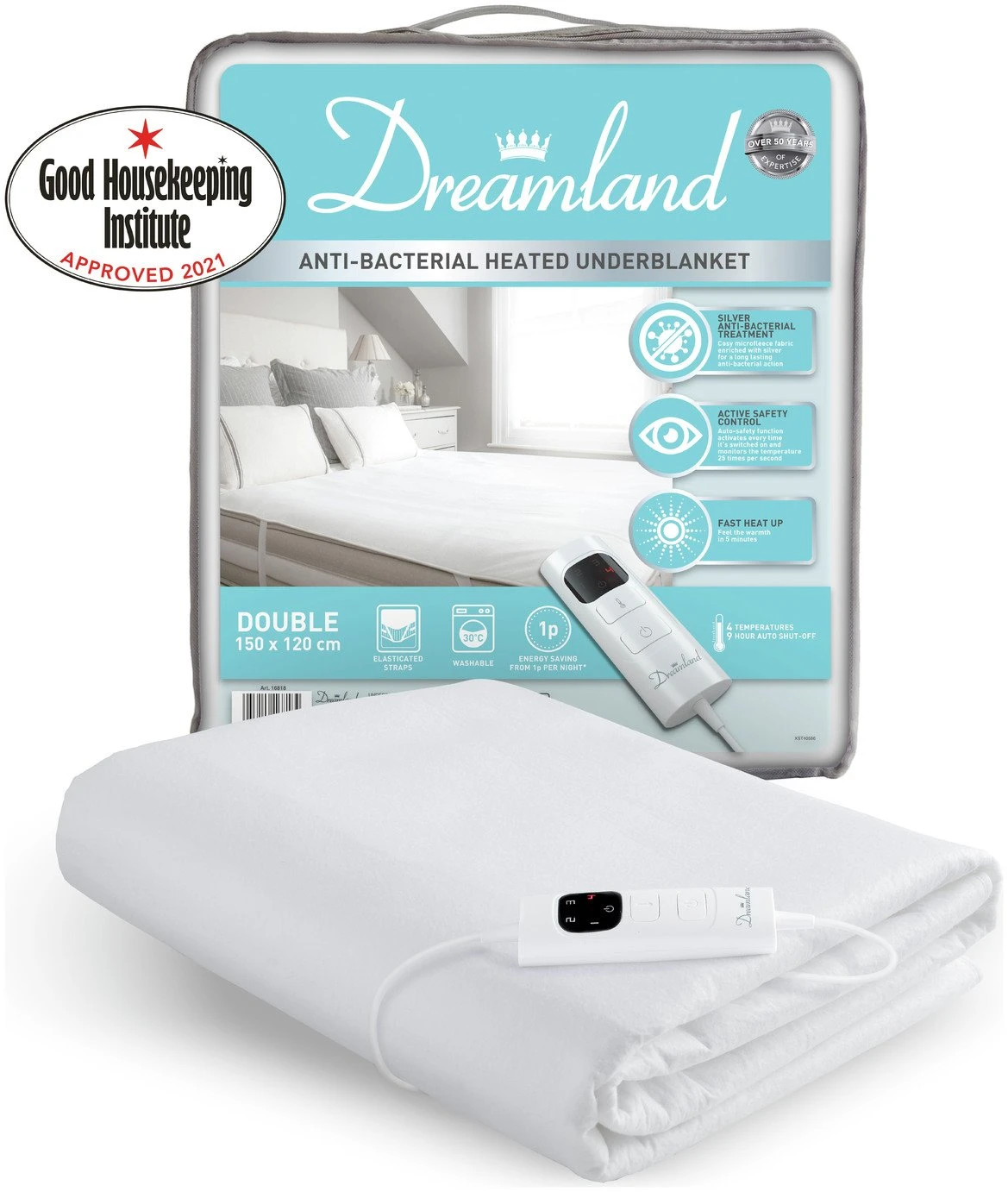 Dreamland Antibacterial Heated Underblanket - Double 10 Dreamland Antibacterial Heated Underblanket - Double - Image 8