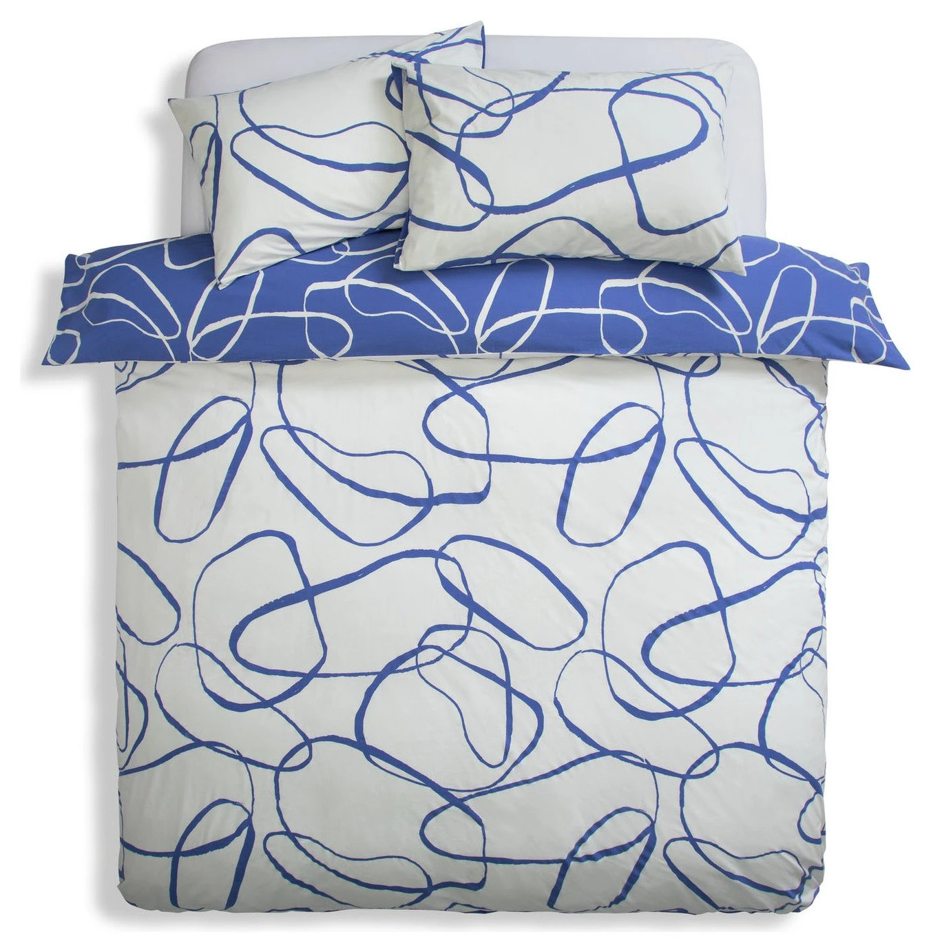 Habitat Linear Pebbles Blue & White Bedding Set - Single 7 Habitat Linear Pebbles Blue & White Bedding Set - Single - Image 5