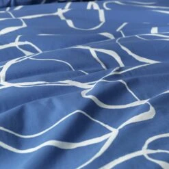 Habitat Linear Pebbles Blue & White Bedding Set - Single 16 Habitat Linear Pebbles Blue & White Bedding Set - Single -Bedding Promotion Store 9441938 R Z006A