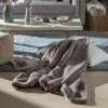 Habitat Faux Fur Plain Throw - Grey - 125x150cm -Bedding Promotion Store 9454365 R Z001A
