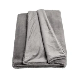 Habitat Faux Fur Plain Throw - Grey - 125x150cm -Bedding Promotion Store 9454365 R Z002A
