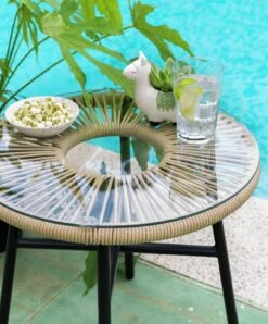 Habitat Java 2 Seater Metal Garden Bistro Set - Natural -Bedding Promotion Store 9463583 R Z009C