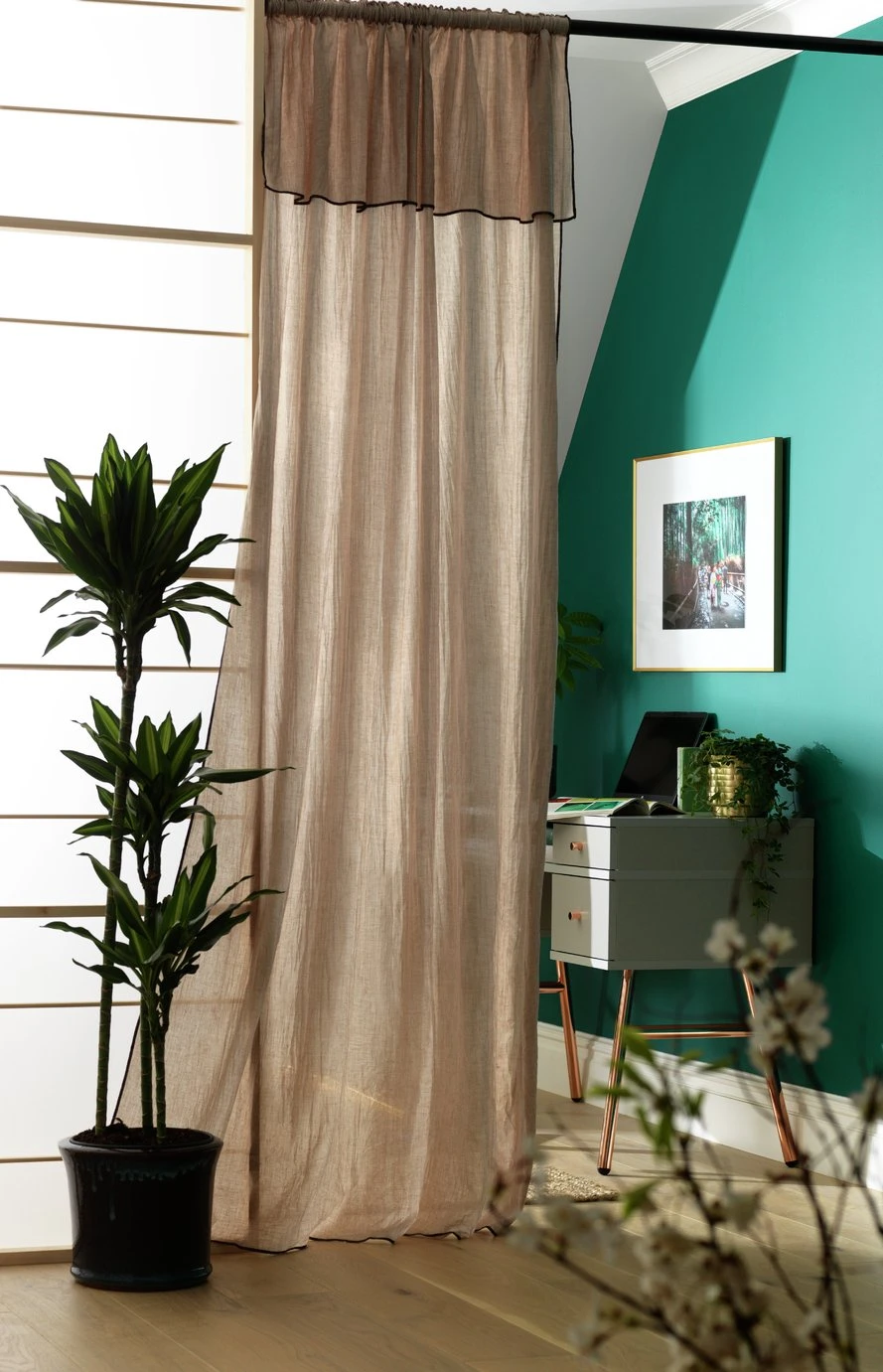 Habitat Double Voile Unlined Sheer Curtain - Natural 5 Habitat Double Voile Unlined Sheer Curtain - Natural - Image 3
