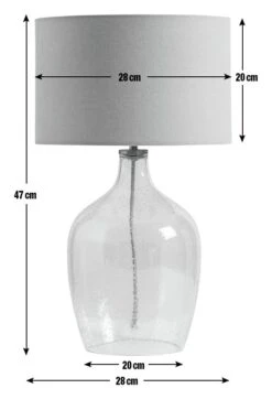 Habitat Abas Glass Table Lamp - Clear & Cream -Bedding Promotion Store 9489732 R E001