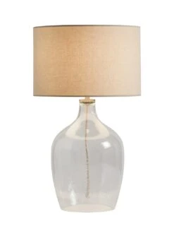 Habitat Abas Glass Table Lamp - Clear & Cream -Bedding Promotion Store 9489732 R Z006A