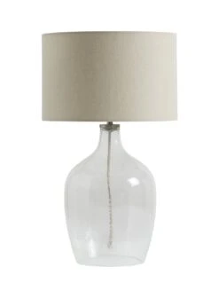 Habitat Abas Glass Table Lamp - Clear & Cream -Bedding Promotion Store 9489732 R Z007A