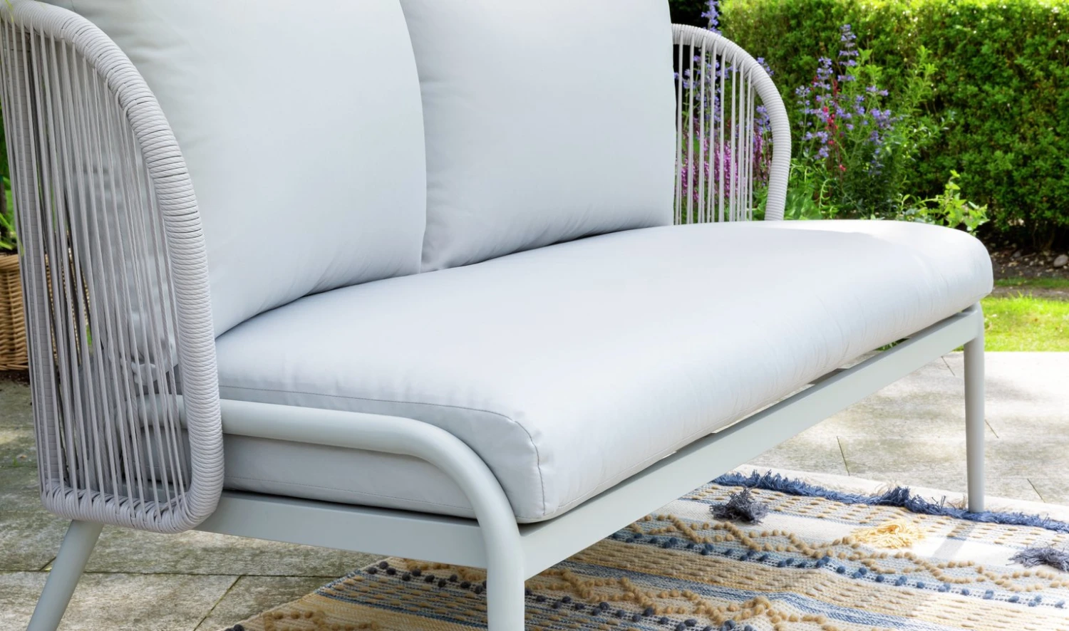 Habitat Riya 4 Seater Cane Effect Garden Sofa Set-Light Grey 9 Habitat Riya 4 Seater Cane Effect Garden Sofa Set-Light Grey - Image 7