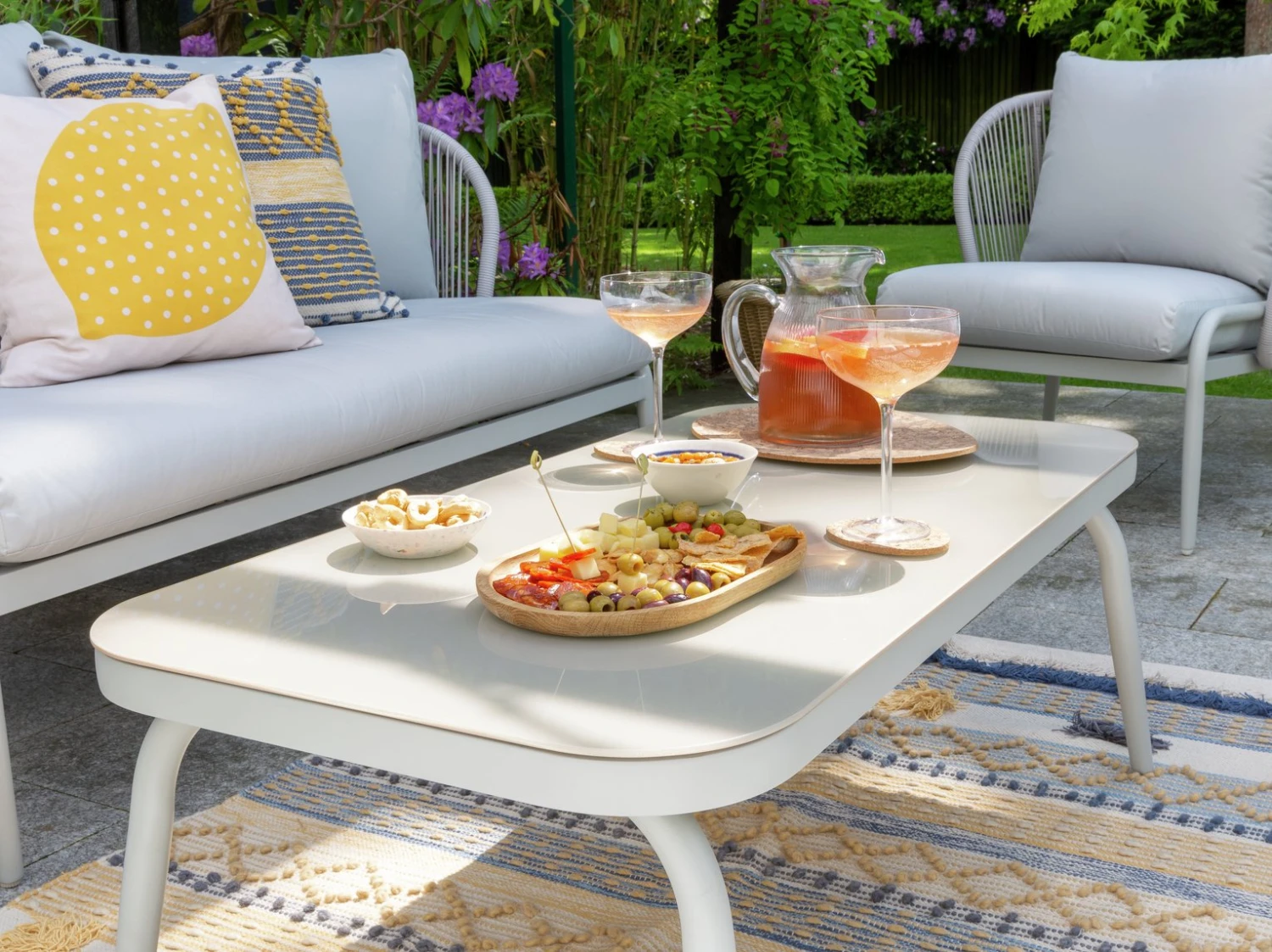 Habitat Riya 4 Seater Cane Effect Garden Sofa Set-Light Grey 11 Habitat Riya 4 Seater Cane Effect Garden Sofa Set-Light Grey - Image 9