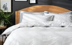 Habitat Stripe White & Grey Bedding Set - Single -Bedding Promotion Store 9507937 R Z004A